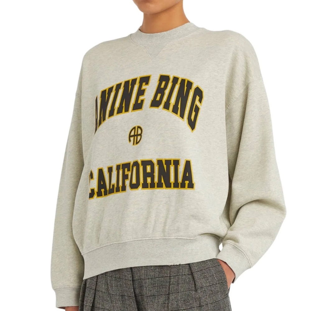 Anine Bing Jaci Sweatshirt California in Heather Grey XS